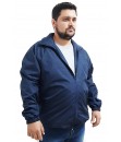 Jaqueta Forro Corta Vento Plus Size Grande Semi Impermeavel - Azul escuro - Butu Biru